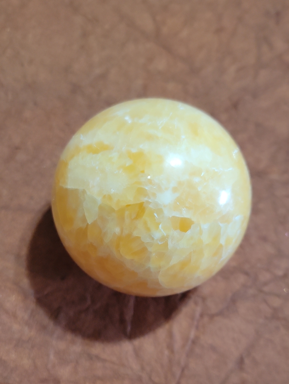Yellow Honey Calcite Crystal Sphere